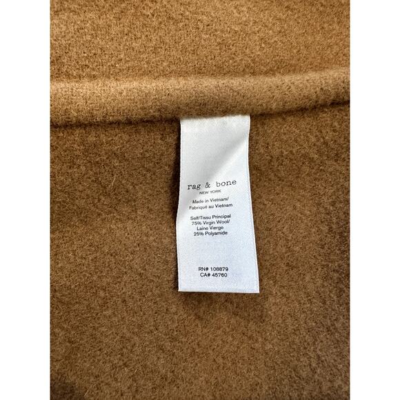 Rag & Bone Thea Italian Wool Camel Brown Long Coat Medium - Picture 10 of 11